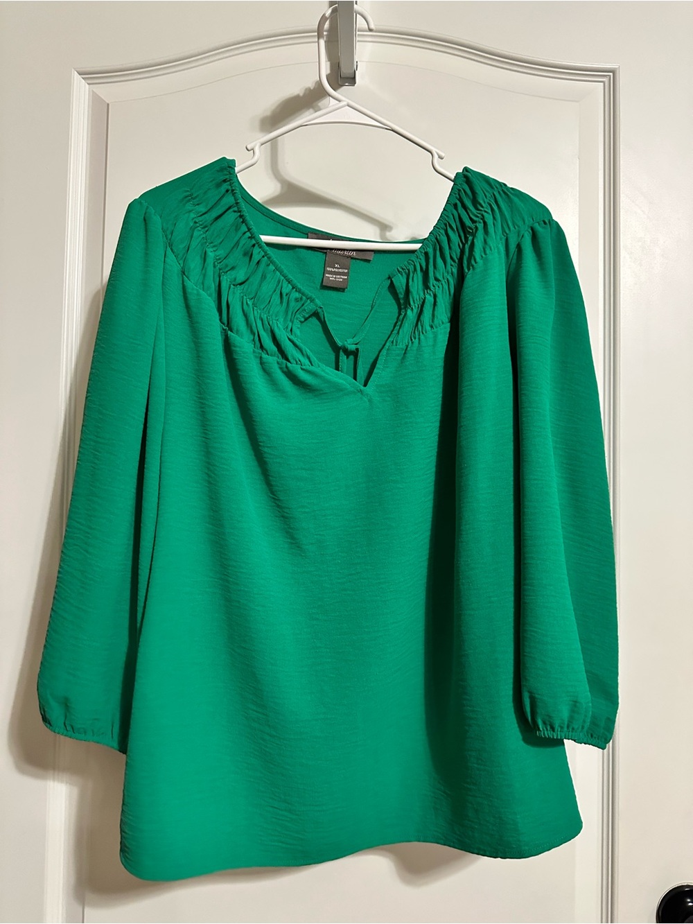 Green Peasant Blouse - Women Tops